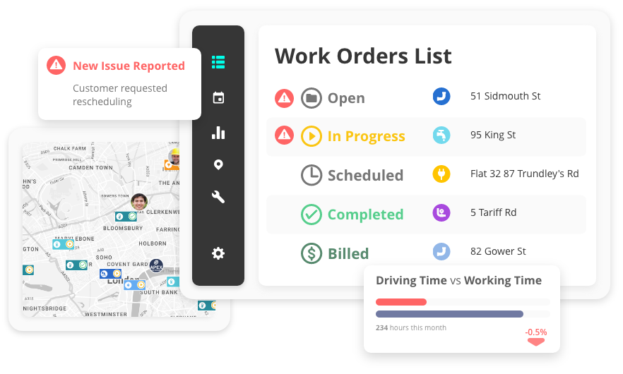 Workorder management and automatic dispatch